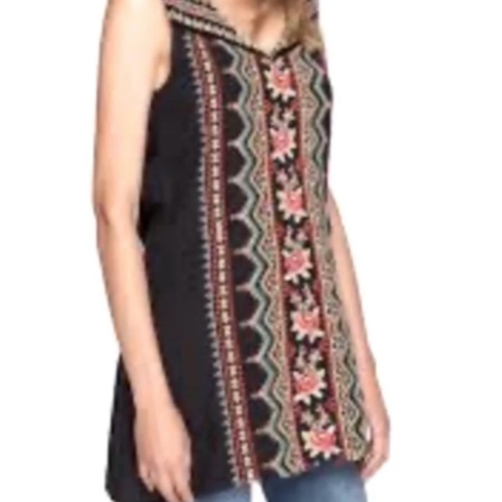 Johnny Was tunic embroidered linen tank top